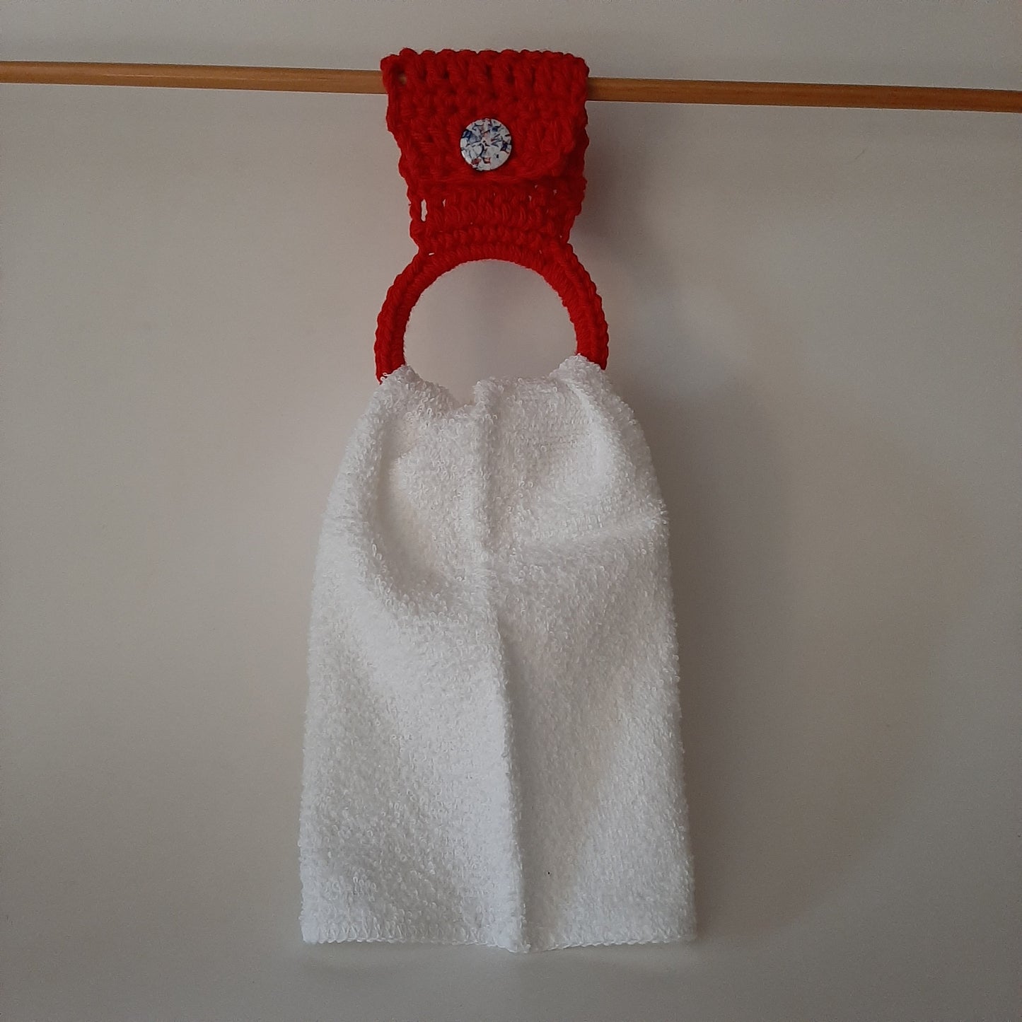 Red Crochet Towel Hanger