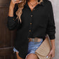 Textured Pocketed Button Up Dropped Shoulder Shirt