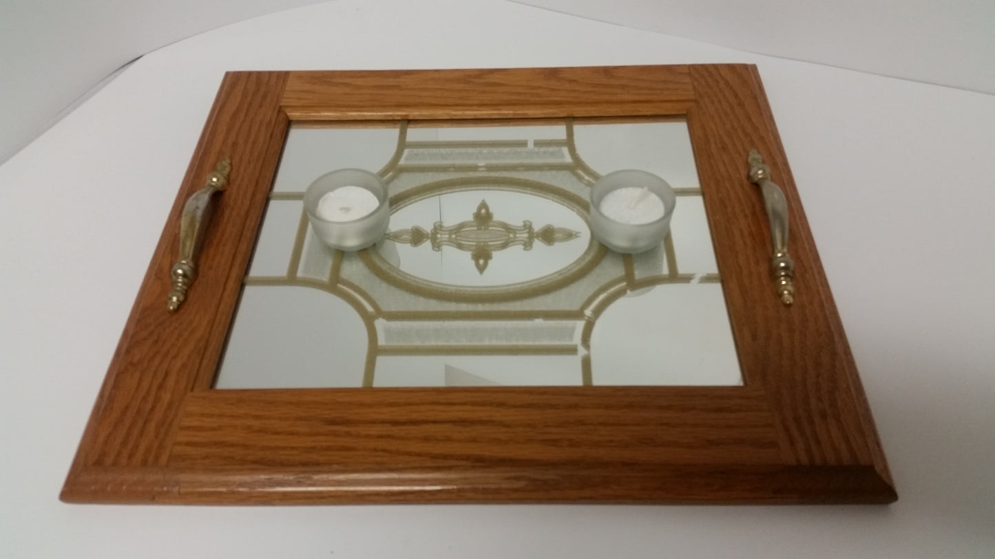 Kitchen Tray, Mirror Tray, Food Tray, Upcycled Oak Kitchen Tray