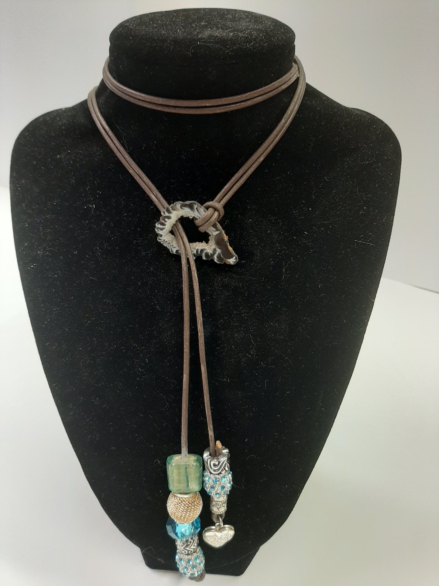 Women's Leather Lariat Boho Necklace