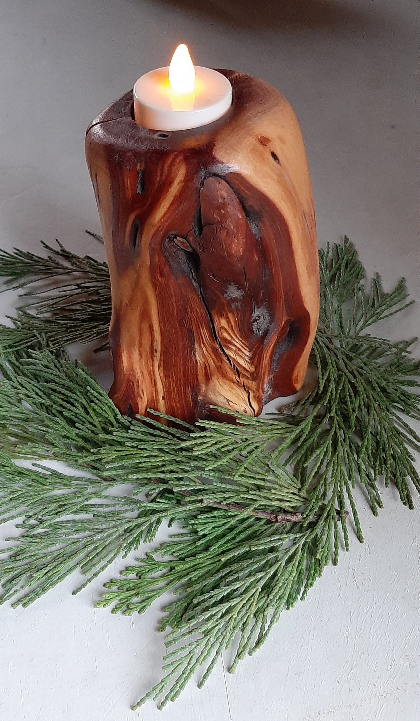 Manzanita Candle Holder, Handcrafted from Oregon Native Hardwood