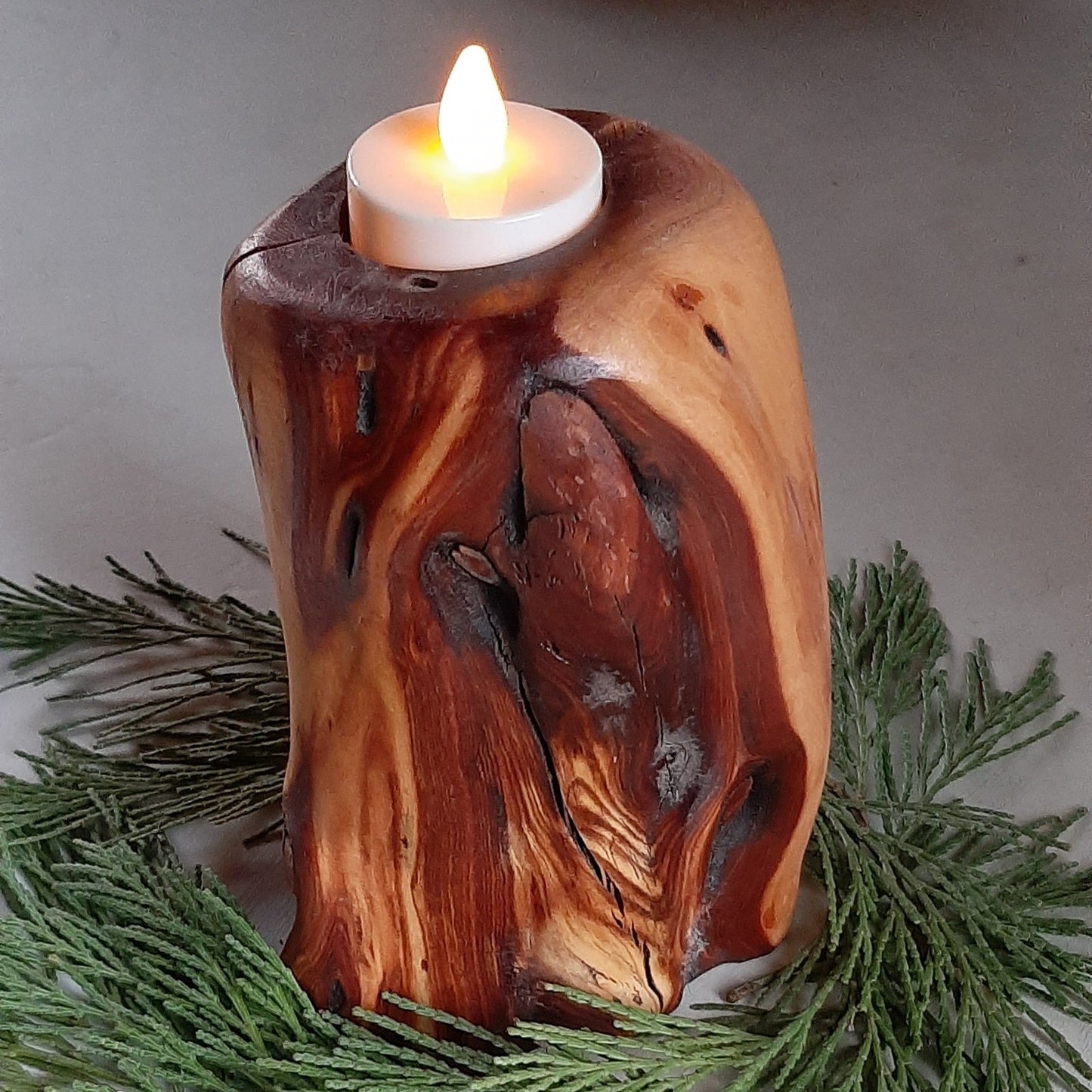 Manzanita Candle Holder, Handcrafted from Oregon Native Hardwood