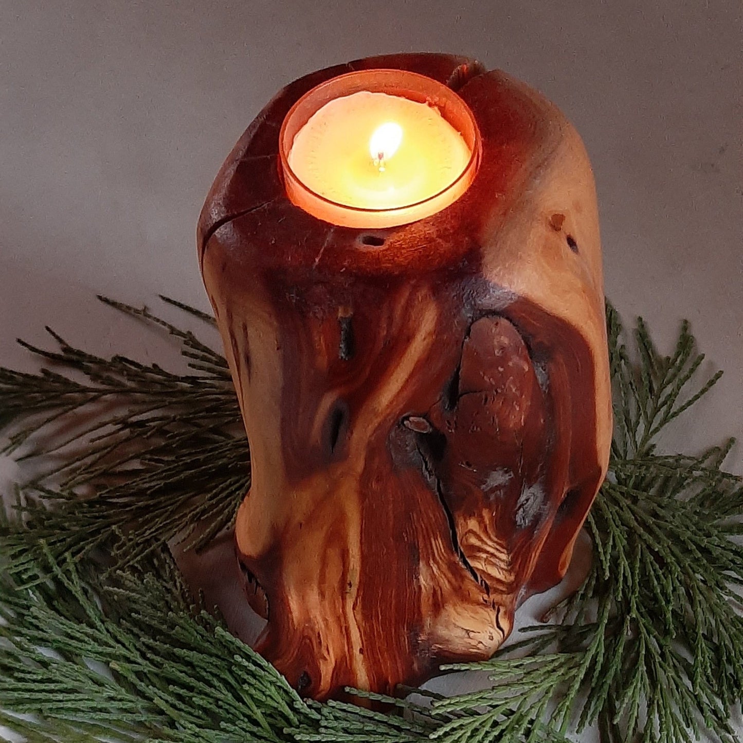 Manzanita Candle Holder, Handcrafted from Oregon Native Hardwood