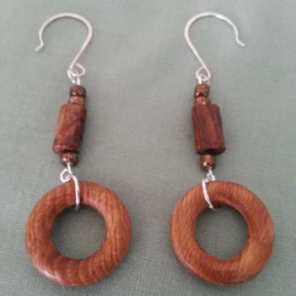 Earrings/Wood and Silver Earrings/Jewelry/Lightweight Earrings/ Earrings for Her