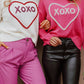 XOXO Round Neck Drop Shoulder Sweater