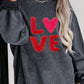 Valentine’s Day LOVE Round Neck Long Sleeve Sweatshirt