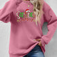 Letter Graphic Round Neck Long Sleeve Sweatshirt