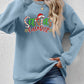 Letter Graphic Round Neck Long Sleeve Sweatshirt