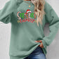 Letter Graphic Round Neck Long Sleeve Sweatshirt