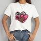 Heart Round Neck Short Sleeve T-Shirt