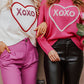 XOXO Round Neck Drop Shoulder Sweater