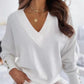 V-Neck Long Sleeve Sweatshirt