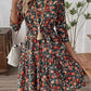 Frill Floral Round Neck Dress