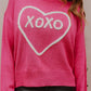 XOXO Round Neck Drop Shoulder Sweater